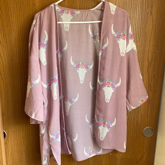 Pink Rose Tops - Pink Rose Kimono